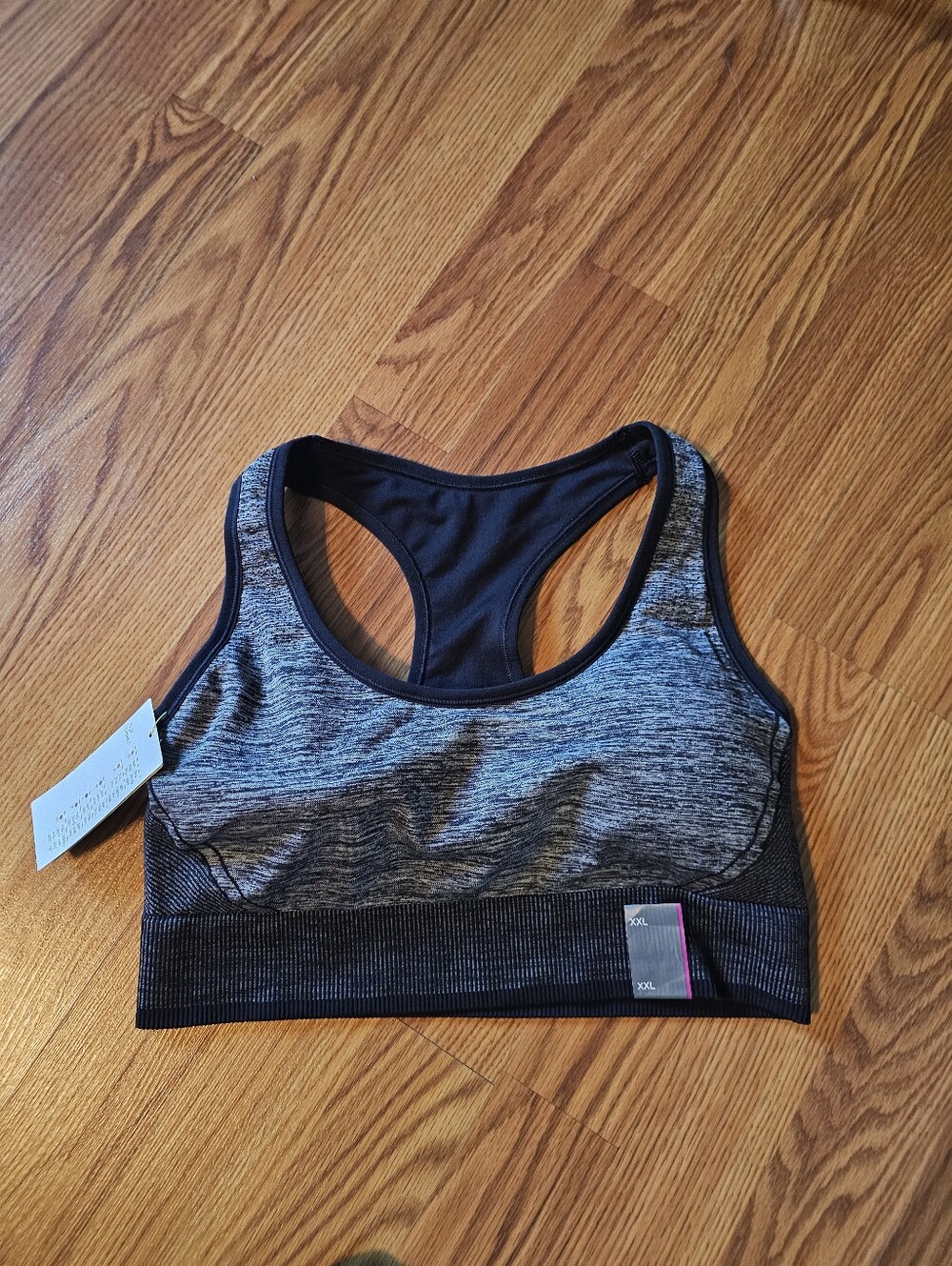 Target Heathered Gray Racerback Sports Bra - Black Trim XXL